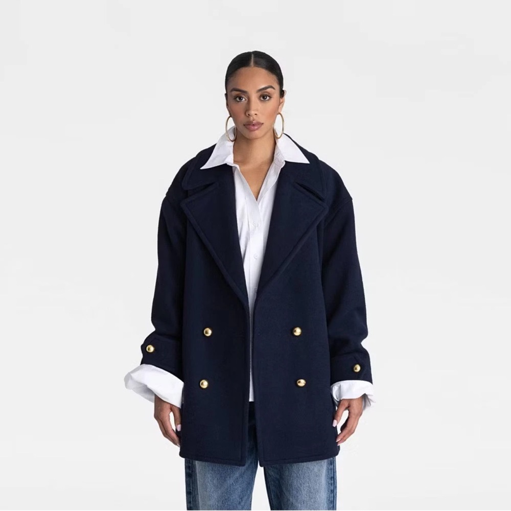 KBB by KAHLANA x TARGET Women's 'The Pea Coat' - Navy Blue L